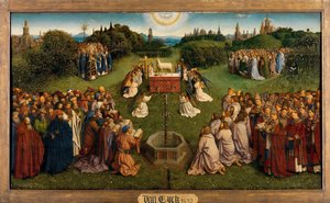 The Adoration of the Mystic Lamb, from the Ghent Altarpiece (lower half of central panel)