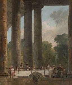 A Banquet in the Ruins of a Temple by Hubert Robert