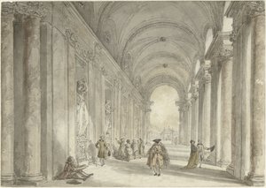 Colonnade of the Casino of the Villa Albani, in Rome