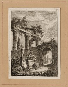 Plate Three from Evenings in Rome by Hubert Robert