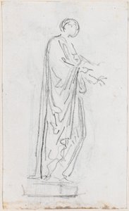 Statue of a Roman Woman (Female Deity?) Seen from the Side (verso)