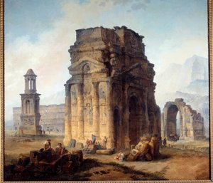 View of the Arc de Triomphe and the Theatre of Orange by Hubert Robert