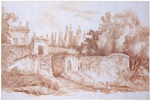 View of the Gardens at the Villa Mattei by Hubert Robert