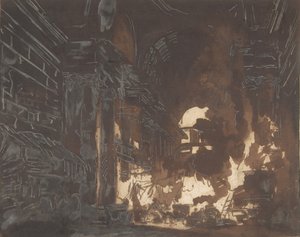 Washerwomen in a Ruined Gallery by Hubert Robert