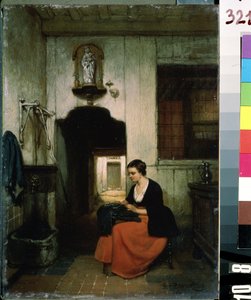 The embroideress by Hubertus van Hove