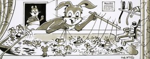 Harold Hare teaching mice to swim