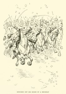 Knocked Off His Horse by a Brickbat