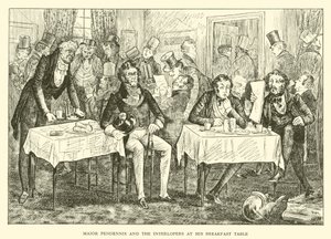 Major Pendennis and the Interlopers at his Breakfast Table by Hugh Thomson
