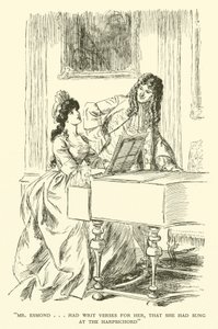 Mr. Esmond...Had Written Verses for Her, That She Had Sung at the Harpsichord (engraving) by Hugh Thomson