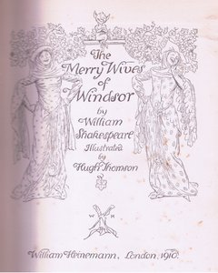 Title page design, illustration from The Merry Wives of Windsor