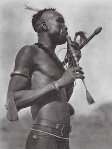 Africa: Niambara flute-player by Hugo Adolf Bernatzik