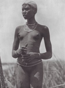 Africa: Nuer girl with ornamental scars