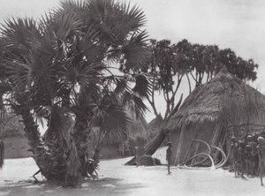 Africa: Shilluk village on the White Nile by Hugo Adolf Bernatzik