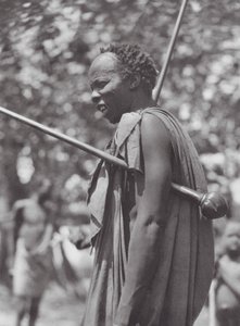 Africa: Shilluk warrior with club by Hugo Adolf Bernatzik