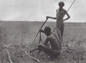 Africa: Shilluk warriors resting by Hugo Adolf Bernatzik