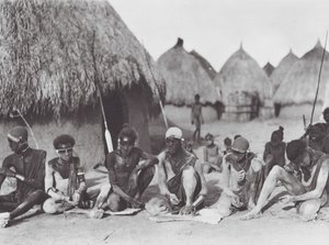 Africa: Shilluk Warriors Rubbing Themselves with Wood Ashes by Hugo Adolf Bernatzik