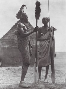 Africa: Shilluks in festival dress by Hugo Adolf Bernatzik