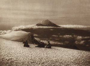 Mexico: Iztaccihuatl with view of Popocatepetl by Hugo Brehme