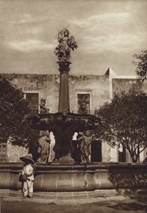 Mexico: Puebla, San Miguel Fountain by Hugo Brehme
