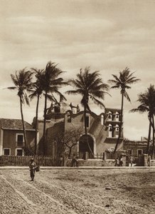 Mexico: Vera Cruz, Church with Bell Tower by Hugo Brehme