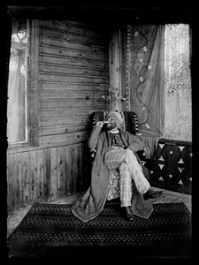Hugo Simberg in Costume on the Porch of the Andersin Villa