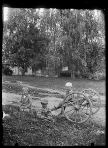 Working-Class Children Outside the White Villa by Hugo Simberg