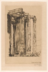 Olympieion with Two Men in Front of a Column