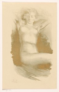 Seated Nude Woman by Huib Luns
