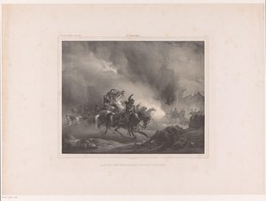 Attacking Soldiers on Horseback (Attack of Cuirassiers on a Battery) (Album of Dutch Painters series) by Huib van Hove Bz