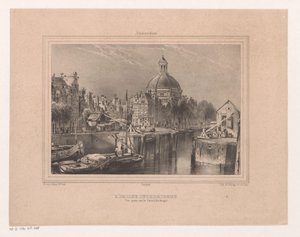 View of the Stromarkt, the Singel, and the Lutheran Church by Huib van Hove Bz