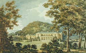 The South Front with East Front in Perspective, from the Red Book for Antony House by Humphry Repton