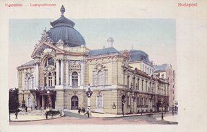 Postcard Depicting the Vigszinhaz (Comedy Theatre) on the Grand Boulevard in Budapest, c.1900 by Hungarian School