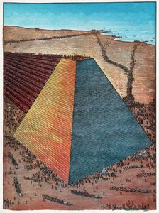 Pyramid of Cheops, 1927 (engraving) by Hungarian School