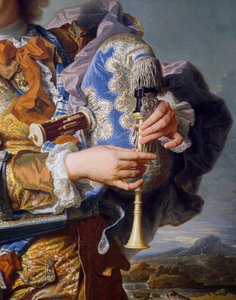 Gaspard de Gueidan Playing Bagpipes (Detail) by Hyacinthe Francois Rigaud