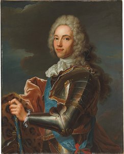 Portrait of the Duc de Broglie, in Sash of the Order of Sainte Esprit, with Baton of a Marshal of France by Hyacinthe Francois Rigaud
