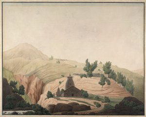 The Village of Barhaiti with a Temple in the Foreground by Hyder Jung Hearsey