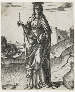 Saint Lucy, c.1510 (engraving) by I.I.C.A. Master