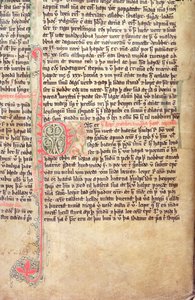 Historiated initial P at the beginning of The Saga of the Greenlanders, from Flateyjarbok (The Book of Flatey), late 14th century by Icelandic School