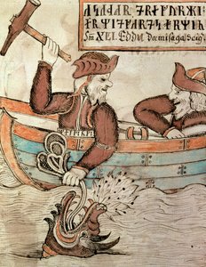 Thor Fishing for the Serpent of Midgard, from the Boat of the Giant Hymir by Icelandic School