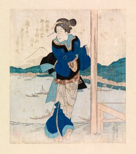Geisha on the Balcony of a Cherry Tree Pavilion