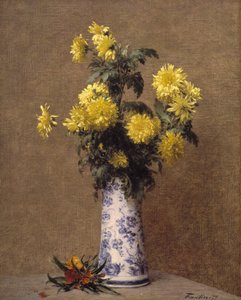 Chrysanthemums by Ignace Henri Jean Fantin Latour
