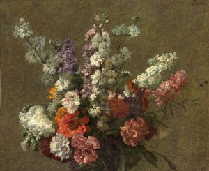 Delphiniums by Ignace Henri Jean Fantin Latour