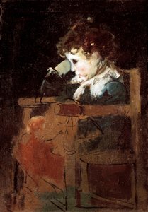 A Little Boy Sluggisher in a Chair