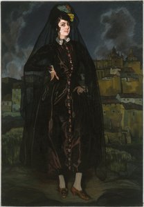 Portrait of Anita Ramírez in Black by Ignacio Zuloaga