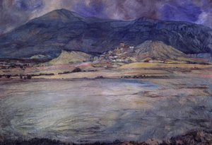 Village of Zaragoza – Esco – 20th Century by Ignacio Zuloaga y Zabaleta