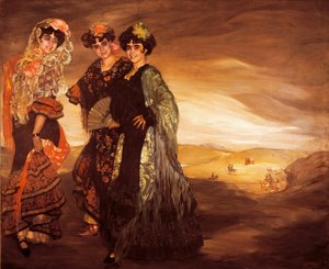 The three cousins (with the traditional Spanish costumes of dancers) c.1903 by Ignacio Zuloaga y Zabaleta