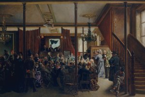 Auction Sale in Clinton Hall, New York, 1876 by Ignacio de León Escosura
