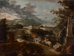 Landscape with Stattenberg Castle by Ignaz Flurer
