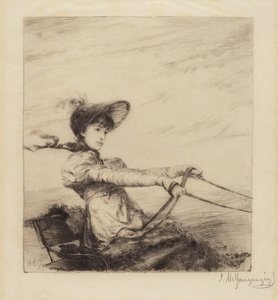 Untitled (Woman Driving Carriage) by Ignaz Marcel Gaugengigl