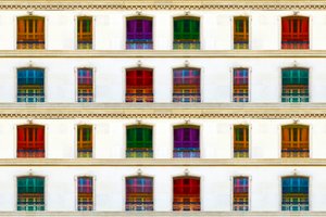 Vibrant Window Facade